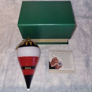 Pier 1 "Li Bien" Festive Red and Black Holiday Ornament 2016